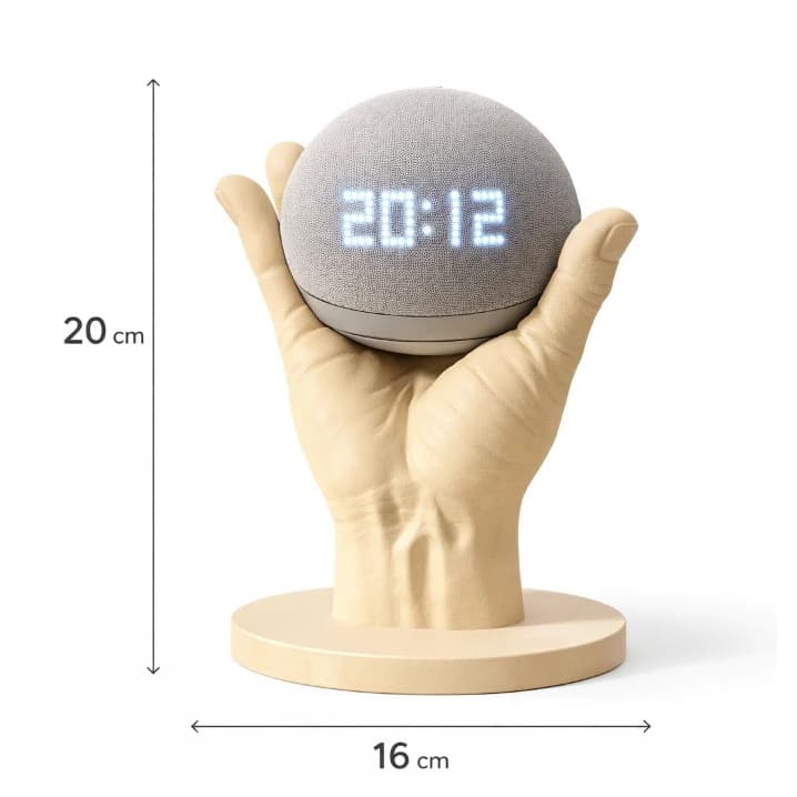Suporte para Alexa Echo Dot 4 e 5 Formato de Mão Decorativa - Elegante e Moderno