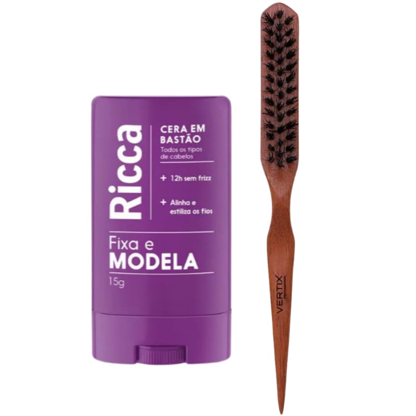 Pente vertix e Cera Fixa e modela 15g Ricca Acabamento Perfeito