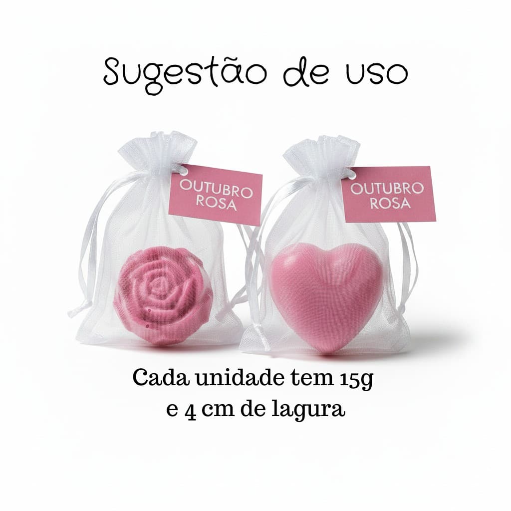 Sabonetinho Perfumado 15g Mimo Outubro Rosa Dia das Mães 15 Anos Lembrancinha Cha de mulhes