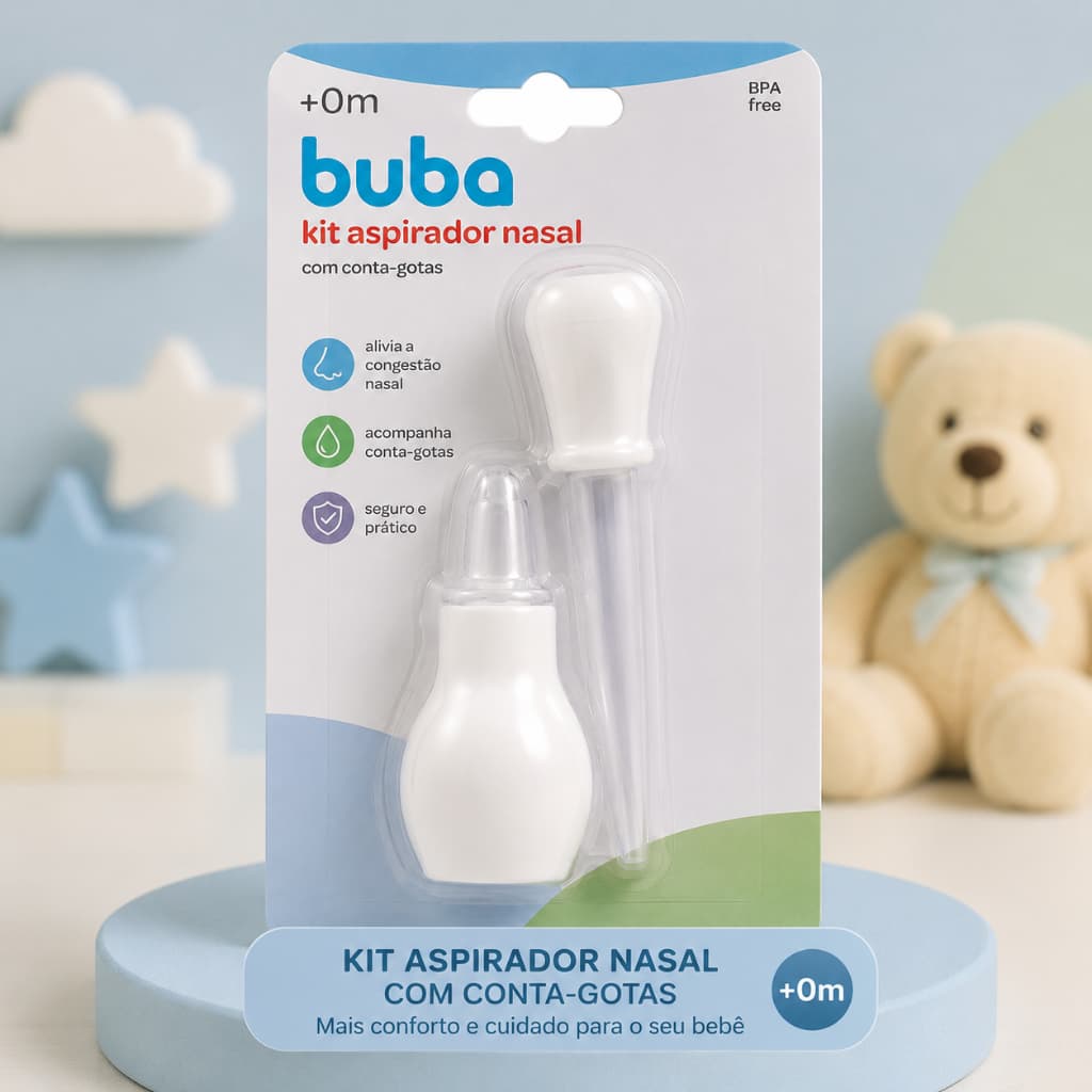 Kit Aspirador Nasal e Conta Gotas Buba