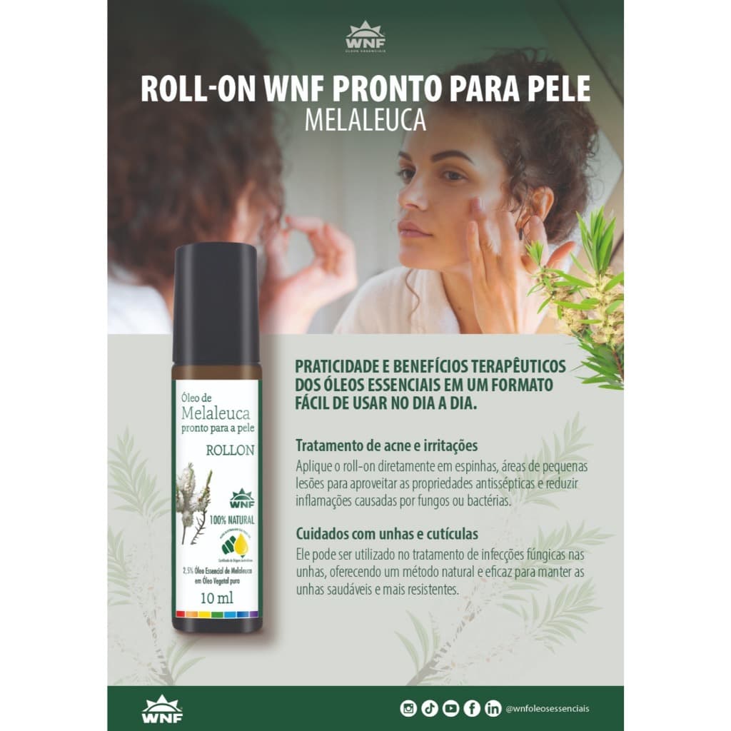 Roll-on Melaleuca Óleo Essencial Wnf - 10ml Natural