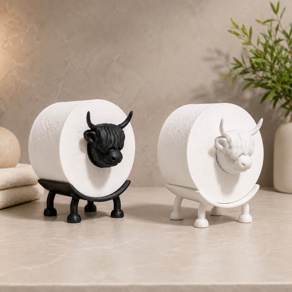 Suporte Porta Papel Higiênico Boi Ovelha Decorativo Banheiro Lavabo Rústico Fazendinha Touro