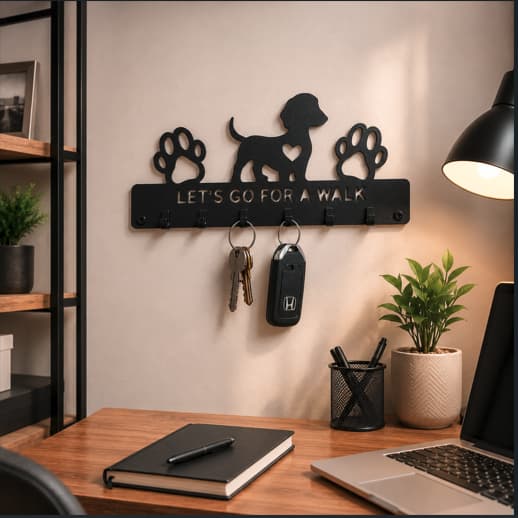 Porta Chaves de Parede Cachorro 1 Unidade Organizador Para Entrada Casa Sala Escritório Pet Decorativo