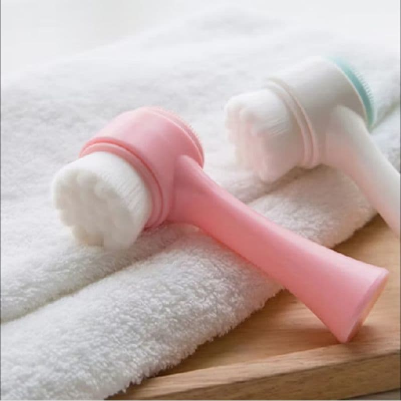 Escova Limpeza Facial 2 Em 1 - Cerdas Macias e Massagem Facial