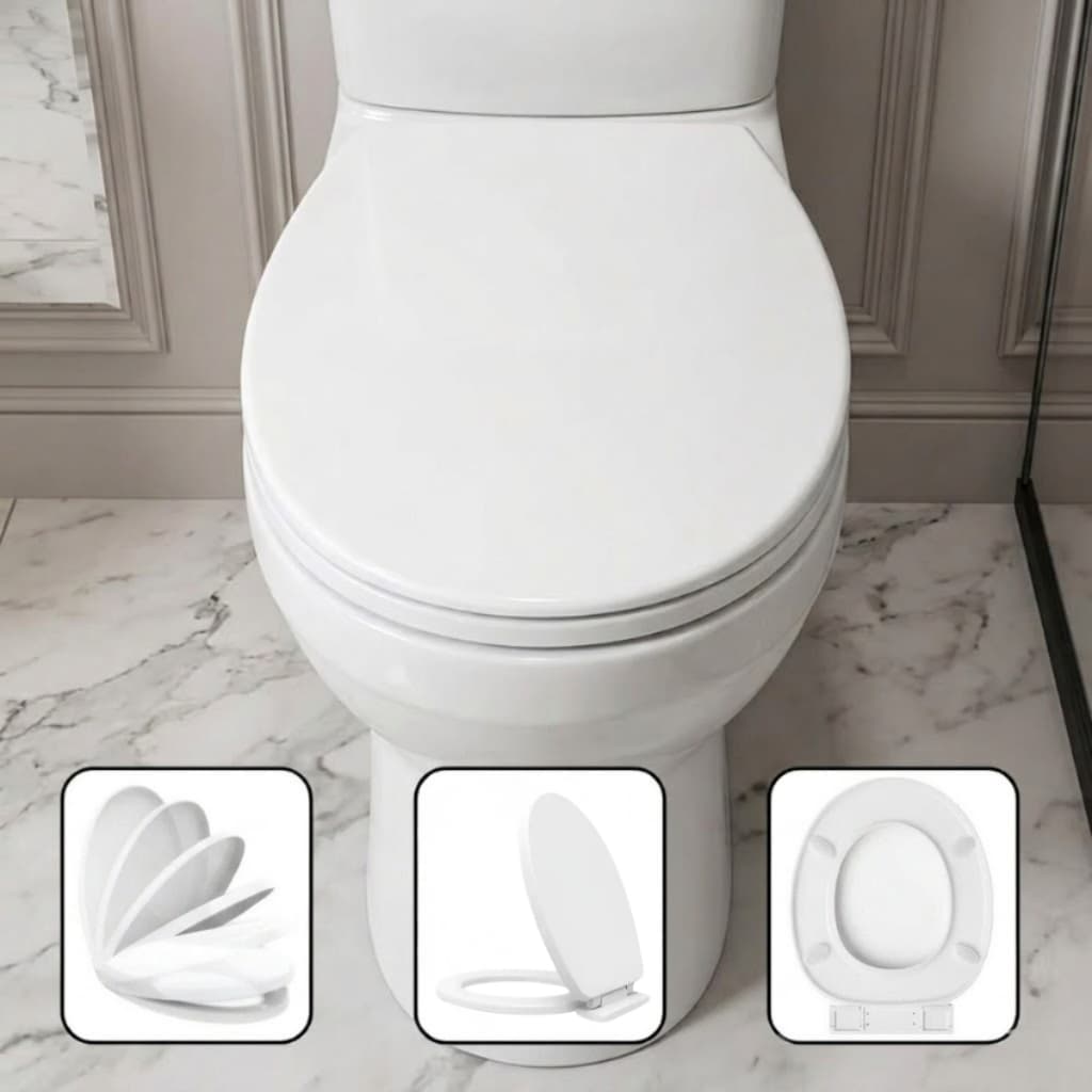 Assento Sanitário Oval Fixo Tampa de Privada Polipropileno Fechamento Suave Soft Close