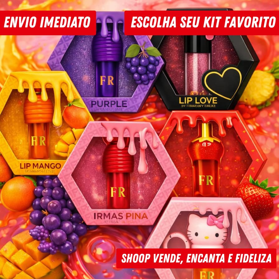 Gloss Labial By Fran e By Pam | Hidratante, Efeito Brilho Espelhado, Longa Duração - Escolha o seu
