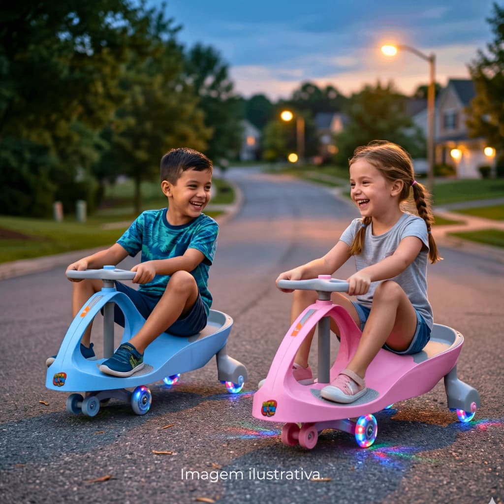 Carrinho Gira Gira Car Fenix Luz Nas Rodas buzina Galindo Toys Triciclo 100kg Infantil 360° Rolimã