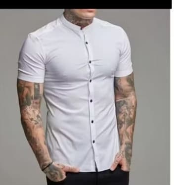 No.1 Camisa Gola Padre Masculina Manga Curta