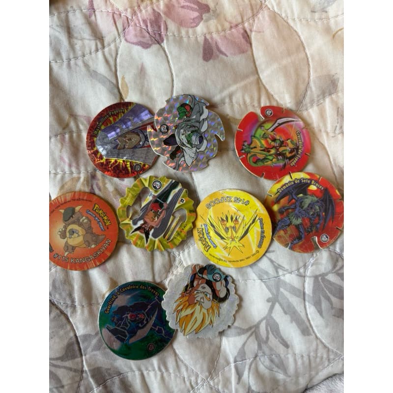 tazos elma chips Dragon ball, Yu-gi-oh!, Liga da justiça, Pokémon