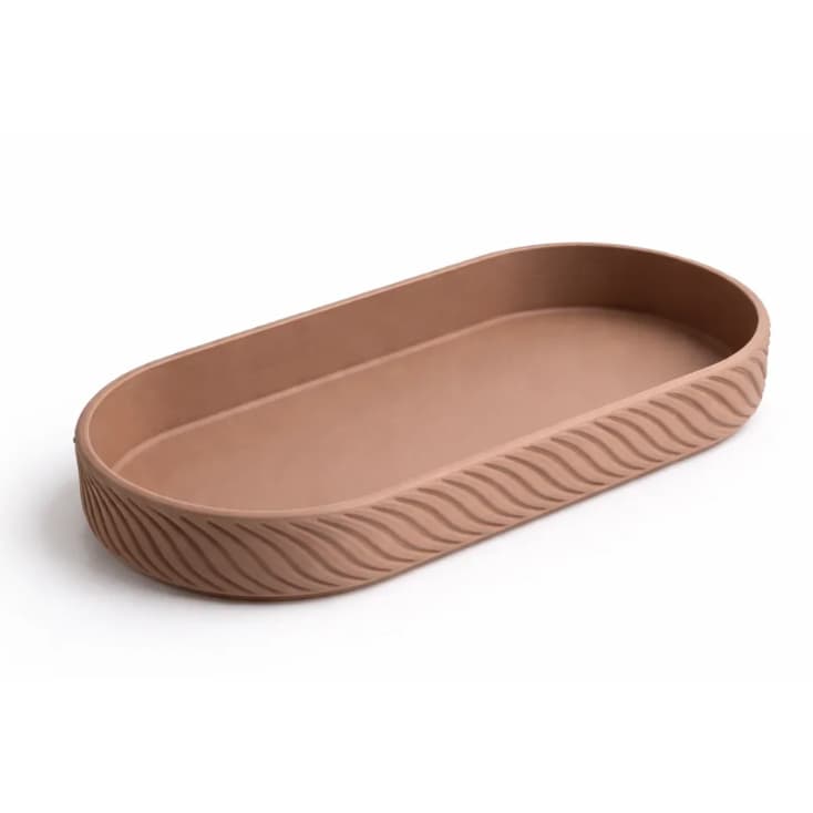 Bandeja Decorativa Organizadora 3D Oval Texturizada Joias Bijuterias Várias Cores