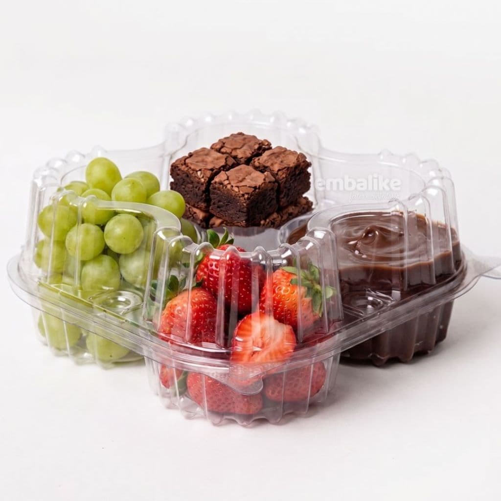 Kit 10 Embalagem 4 Cavidades Para Fondue Delivery - Cupcakes