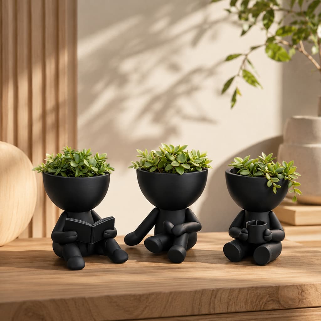 Kit 3 Mini Vasinhos Sem Planta Enfeite Bob Robert tamanho 7 cm para Decoração Casa ALTA QUALIDADE