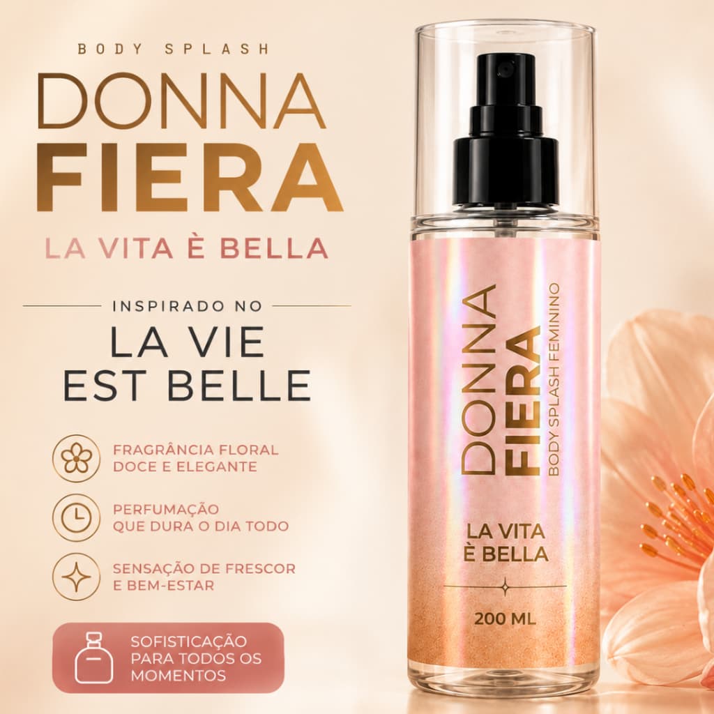 Body Splash Feminino Corporal Perfume Corporal Donna Fiera La Vita è Bella (Essence La Vie)  200 ml