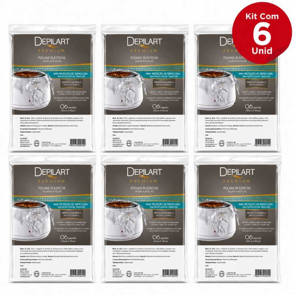 Kit 6un De Folhas Plásticas para Termocera Depilart – Proteção, Higiene e Praticidade, Depilação Profissional