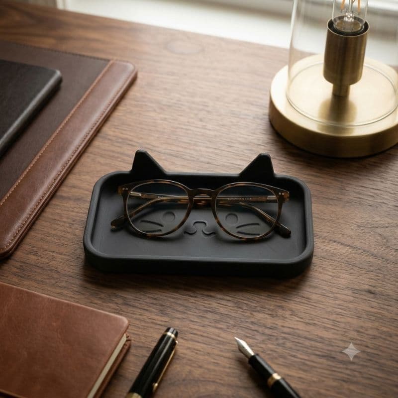 Suporte Organizador de Óculos Gatinho – Design Criativo para Mesa, Escrivaninha e Decoração Fofa – Presente Perfeito