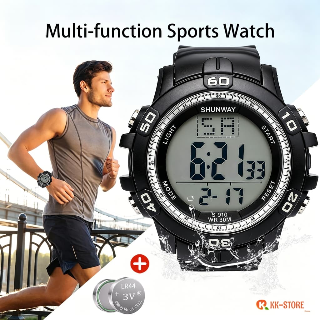 Relógios Masculino A Prova D Água De Silicone Masculinos Luxo Digital Esportivas Cronômetro S910