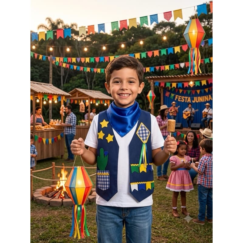 Colete infantil junino / Colete do Brasil