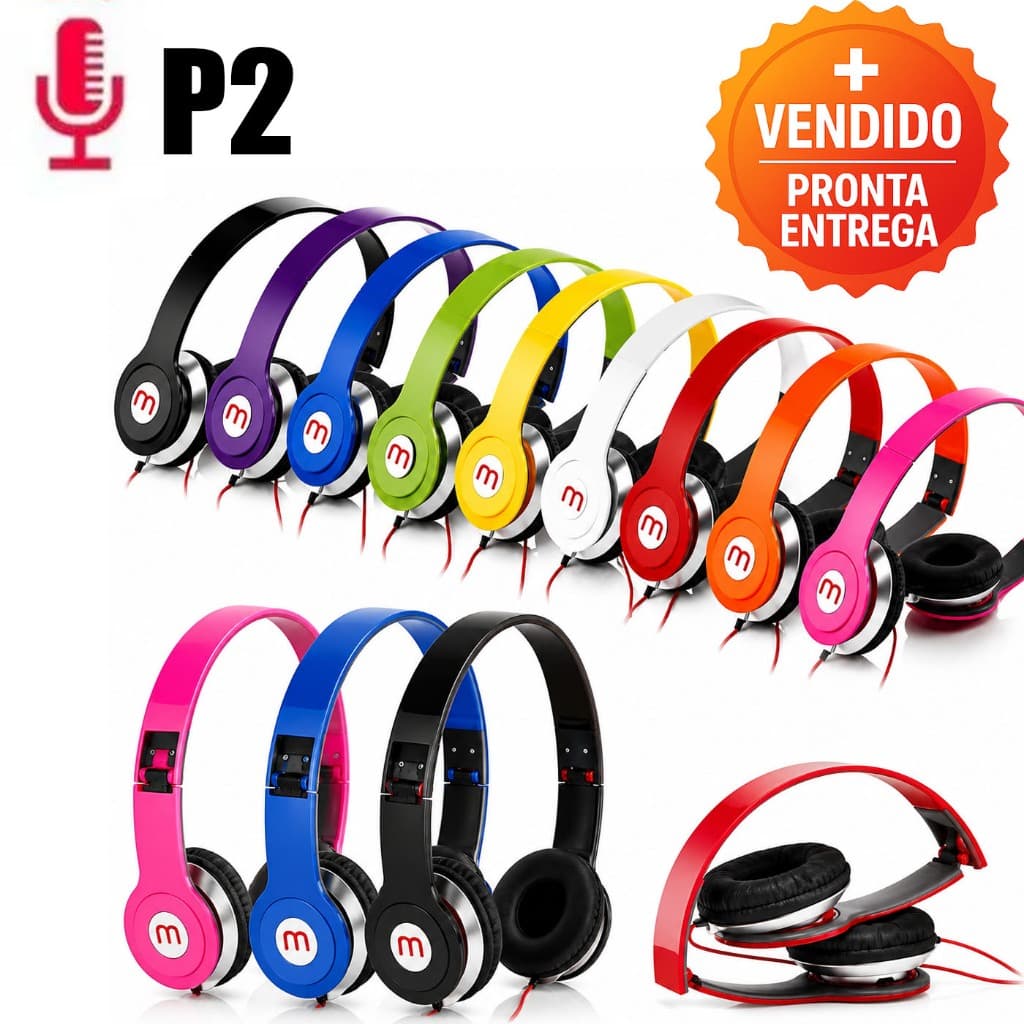 Fone Headphone C/ Microfone Hi Fi Fone De Ouvido P2 Confortável Som Potente Alta Qualidade