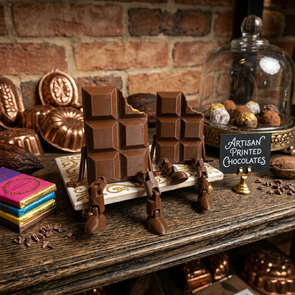 Boneco de Chocolate Decorativo Marrom - Design Criativo e Articulado para Decoração