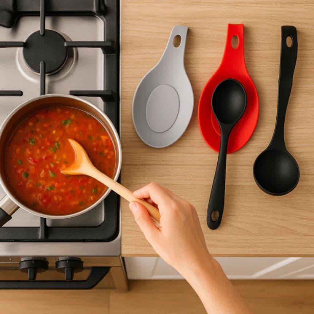 Descanso Térmica Forno Fogão Para Cozinha De Silicone Suporte Para Colher