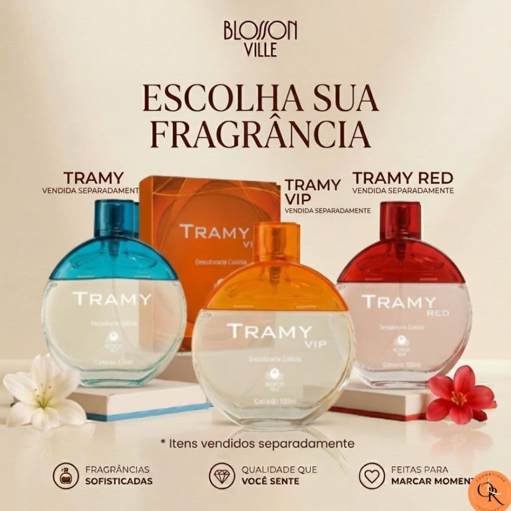 Colônia Tramy, Tramy Vip, Tramy RedBlosson Ville 100ml - Perfume Feminino Fresco