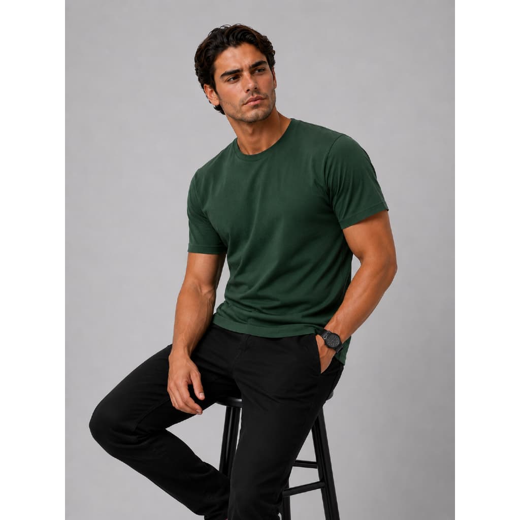 Camiseta Básica Masculina Algodão Lisa Peruano Premium