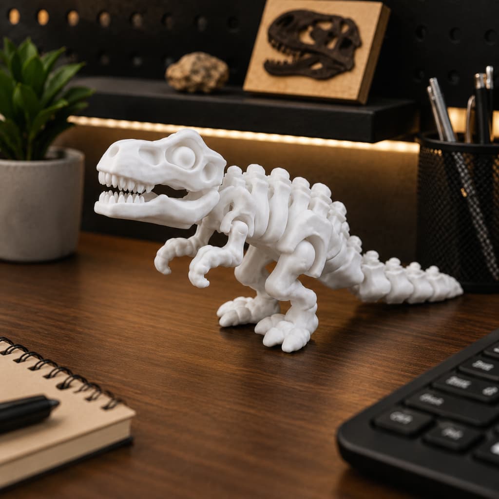 Tiranossauro Rex Esqueleto Articulado 1 Unidade Decoração Fóssil Para Mesa Estante Colecionadores Geek