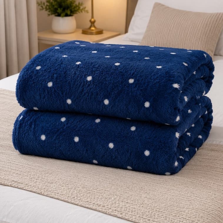 Manta Cobertor Casal 2mX1,80m Mantinha Inverno Microfibra Plush Antialérgico Quentinho Estampada Poá