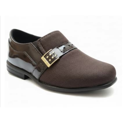 Sapato Social Infantil Masculino Cor Cafe Elegante e Super Confortavel