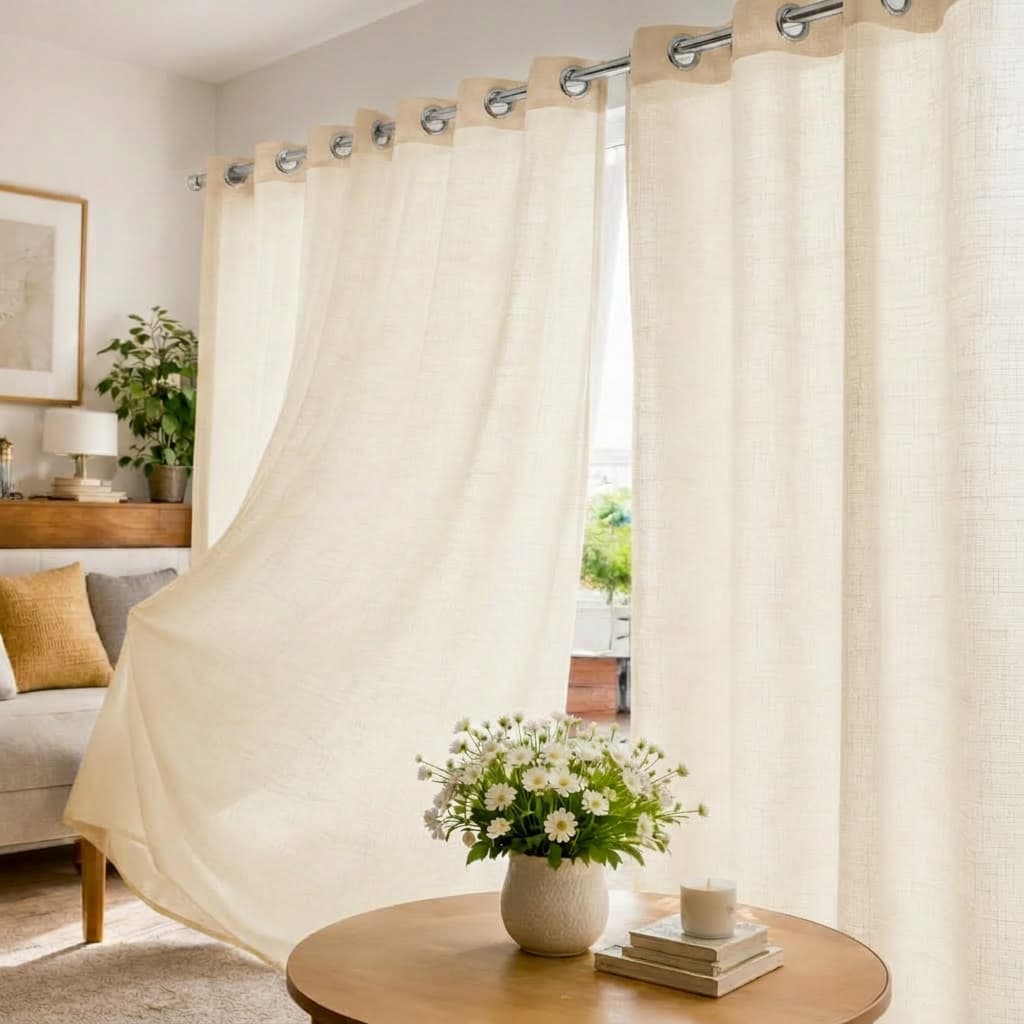 Cortina Rústica de Linho Premium 4,00m x 2,70m para Sala e Quarto | Elegante e Sofisticada