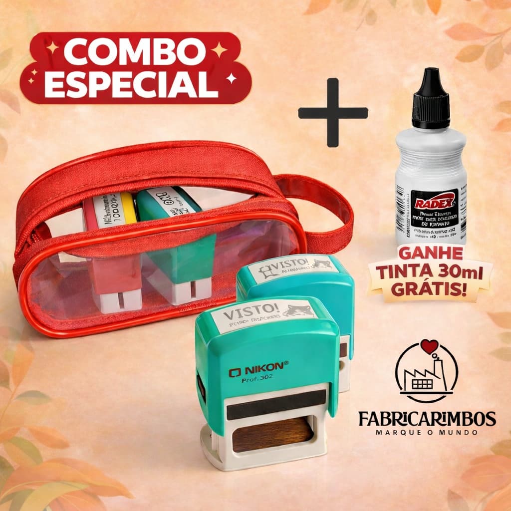 Kit Com 5 Carimbos Pedagógicos Com Estojo + Brinde