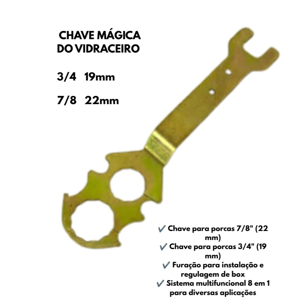 Chave Para Regulagem De Roldana 8 Em 1 de Box/Portas/Janelas