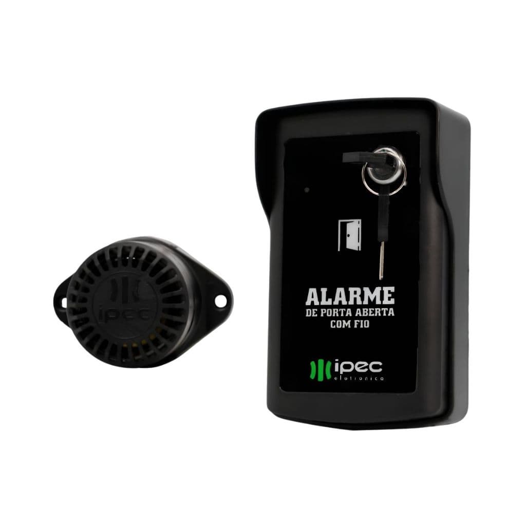 Kit Alarme De Porta Aberta Ipec  e 1 Sirene preta