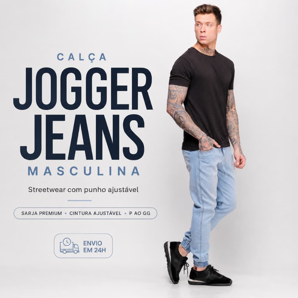 Calça Jogger Masculina Jeans Calça Jogger Jeans Masculina Calça Masculina Jeans