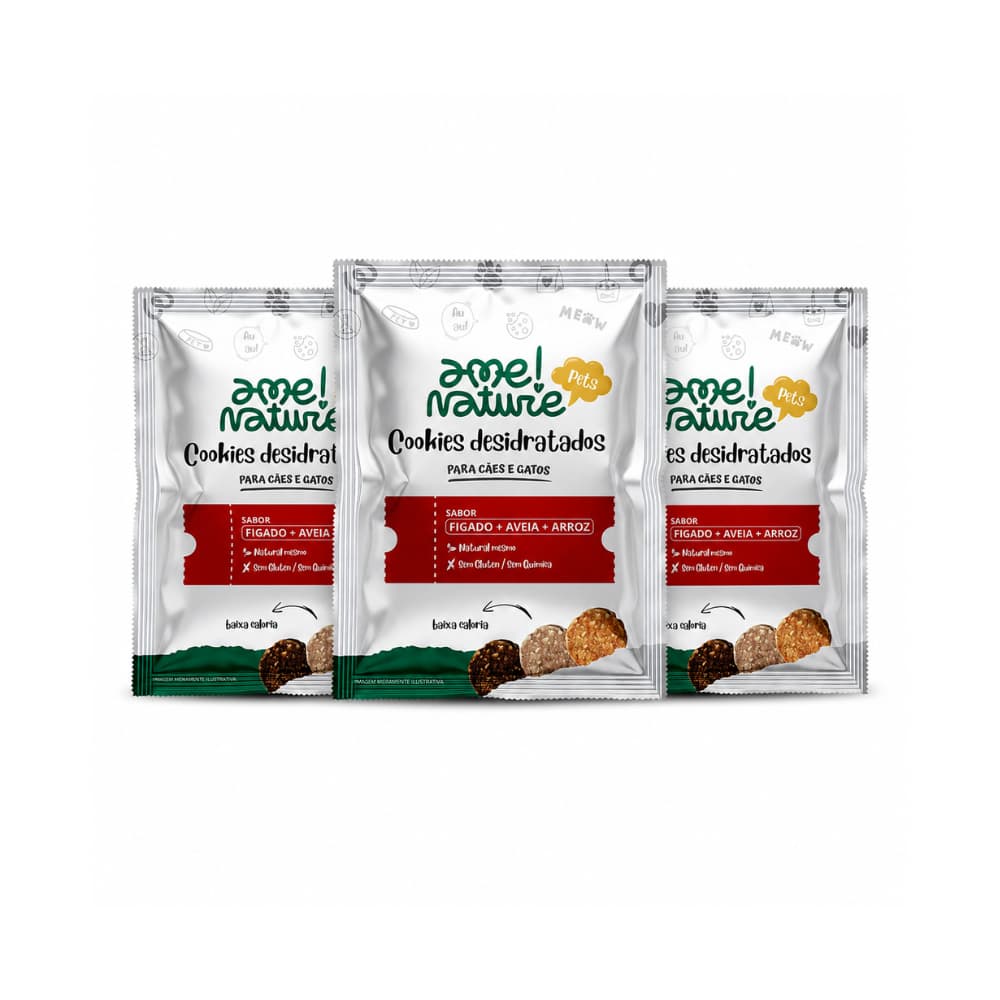 Mini Petisco Naturai Desidratado para Cachorro e Gato Sabor Fígado / Kit com 3unid de 20 gramas cada