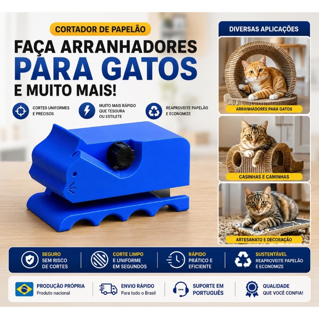 Cortador de Papelão para Arranhador de Gato Manual DIY Artesanato Caixas Papelão Ondulado