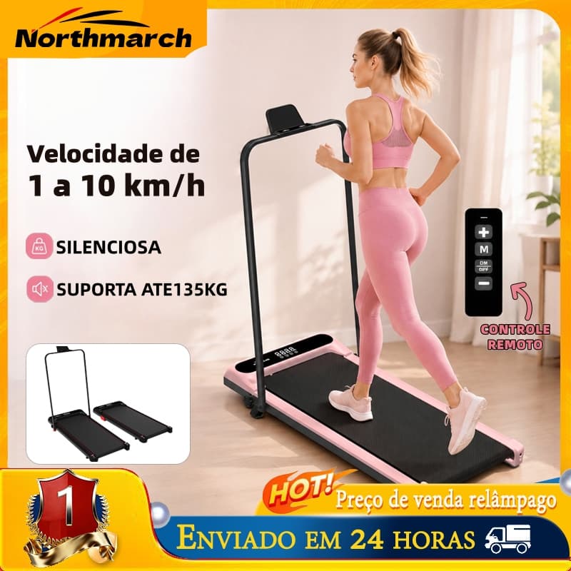 Esteira Ergométrica Walking Pad Silenciosa Sem Montagem Compacta para Casa e Escritório