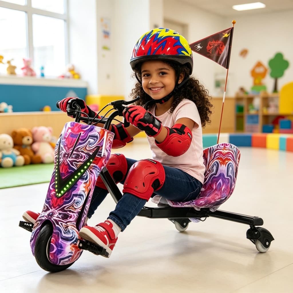 Triciclo Elétrico Infantil Drift 350W 36V com Bluetooth e LED – Alta Performance até 100 kg