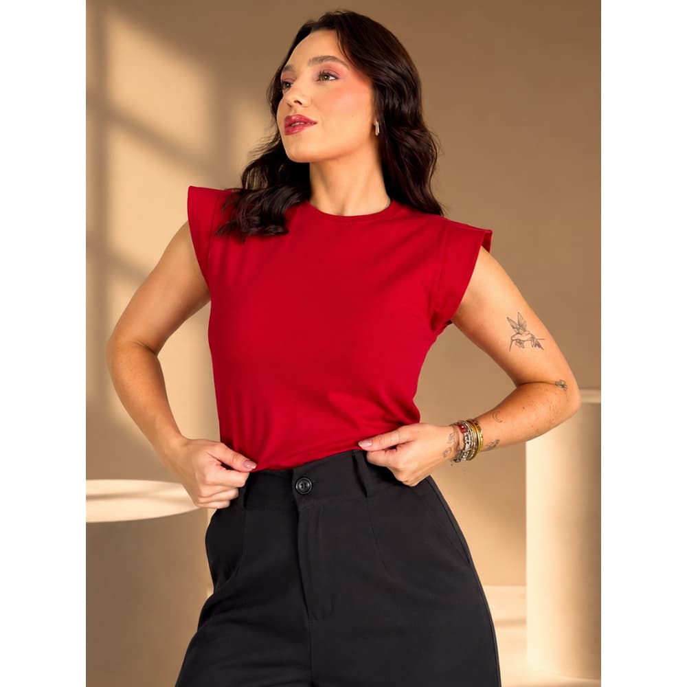 T-shirt Muscle Tee Blusa Feminina Elegante Casual Camiseta Algodão Premium