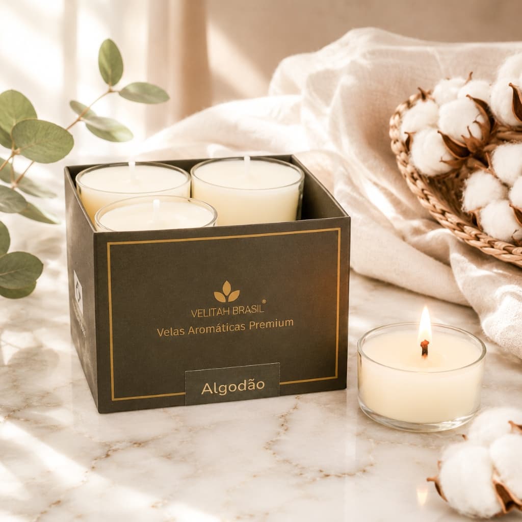 Vela Aromática Algodão C/12 Mini Velas Aromatizadas Velitah Brasil