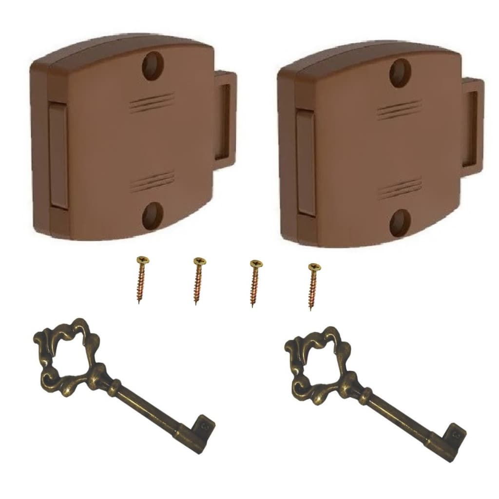 KIT COM 2 FECHADURAS E CHAVES DE GUARDA ROUPA ALUTEC