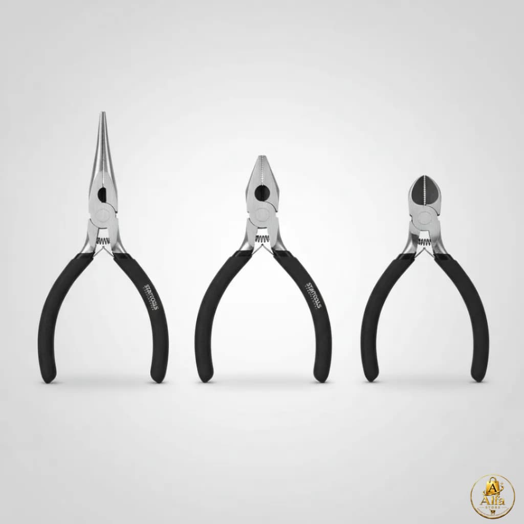 Jogo 3 Mini Alicates 4,5 Pol Bico Corte Universal Com Mola Profissional Eletricista Ferramenta  🏆 TÍTULO SEO ALTERNATIVO