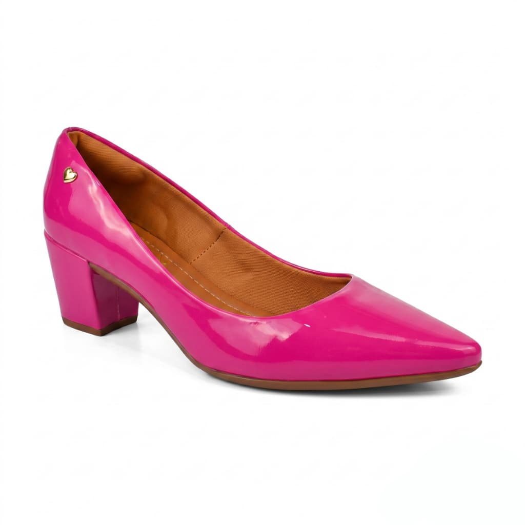 Sapato Scarpin Confort Salto Baixo Grosso Ref 1900