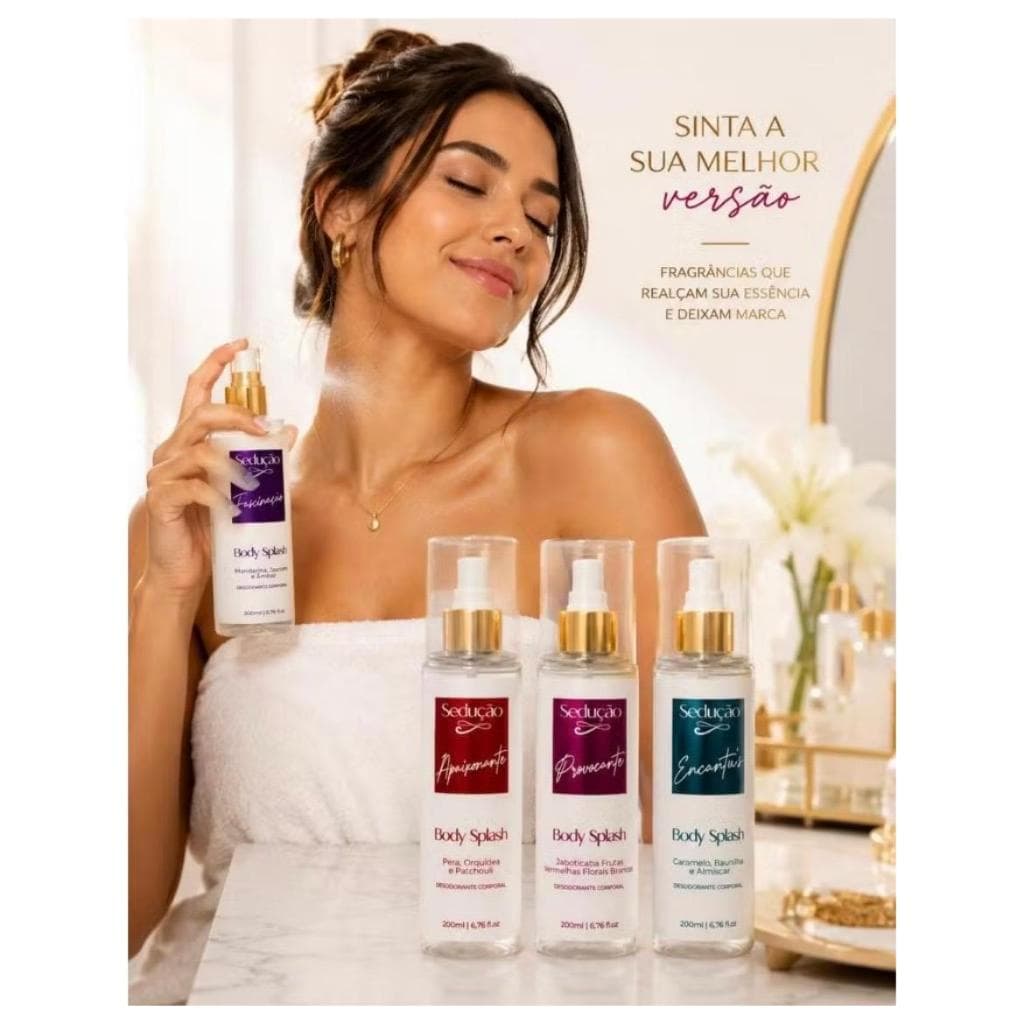 Body Splash Sedução 200ml - Perfume Perfeito - Apaixonante/ Provocante/ Irresistível/ Fascinação/ Encantu's