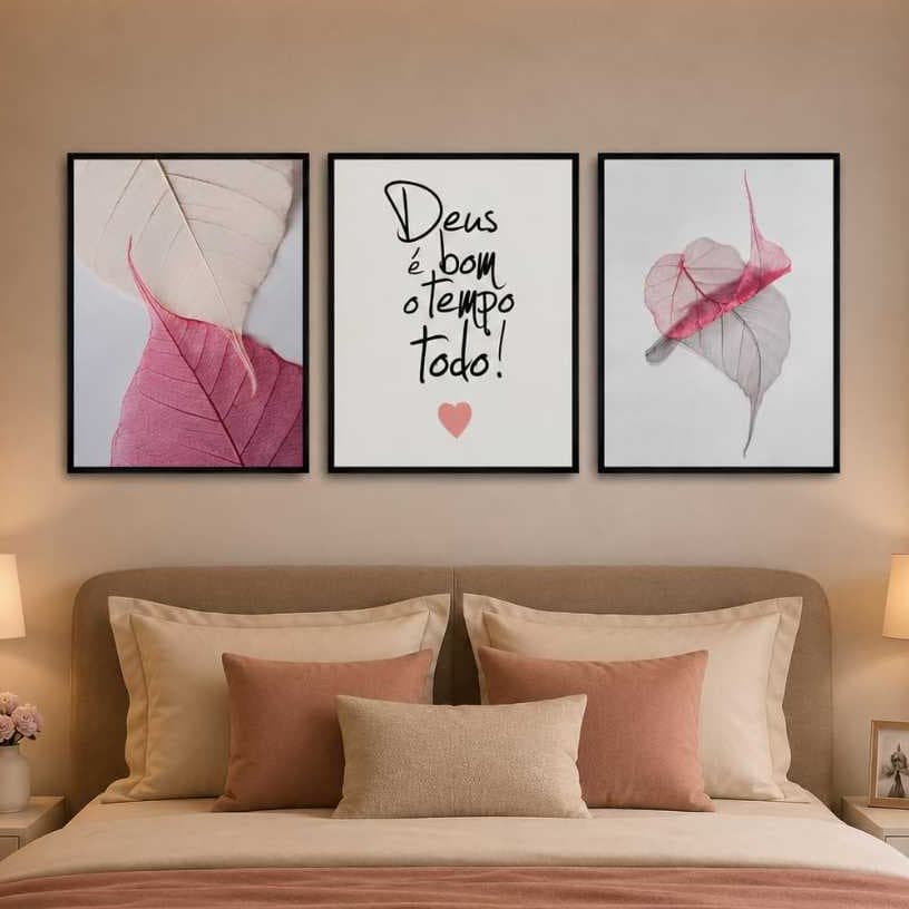Quadro Decorativo Deus é Bom o Tempo Todo 120x60