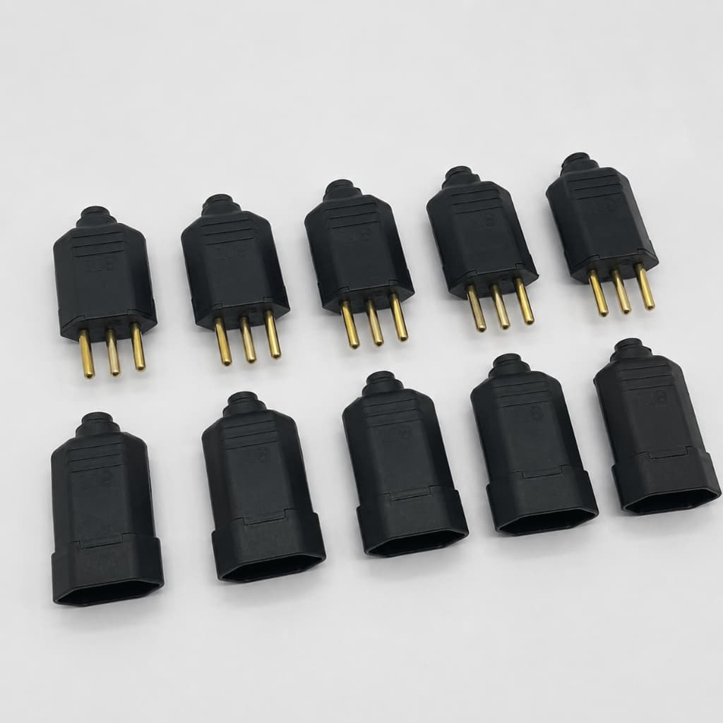 Kit 5 Plug Macho + 5 Plug Fêmea 10A Margirius 2P+T 250V Tomada Padrão NBR 14136