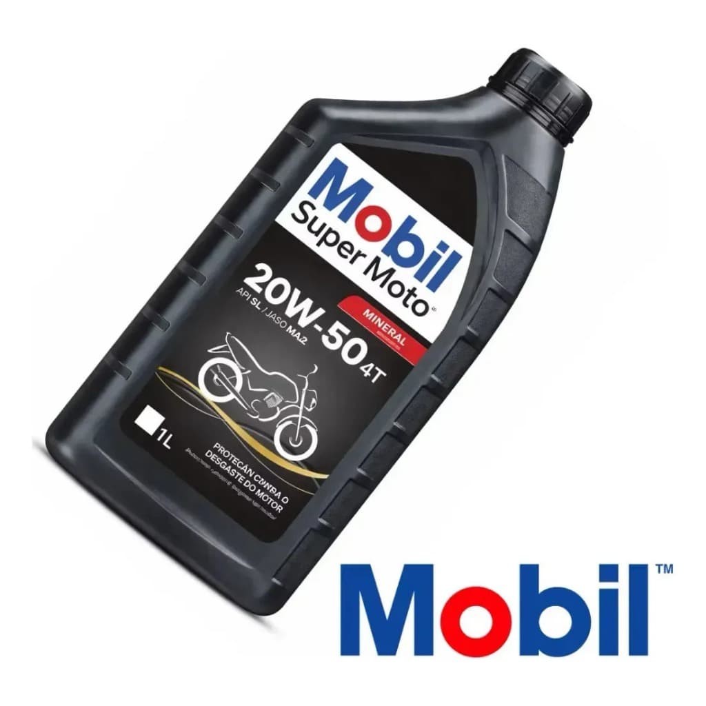 Óleo De Moto Mobil Super Moto 4T 20W50 Mineral 1 Litro