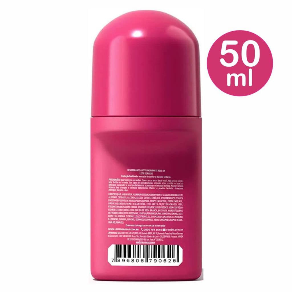 Desodorante Leite de Rosas Roll-On 50ml Original - Envio  Rapido