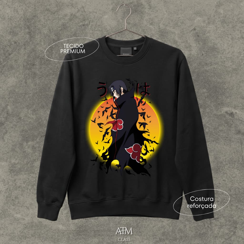Moletom Casual anime manga naruto itachi uchiha serie tecido premium envio Rapido