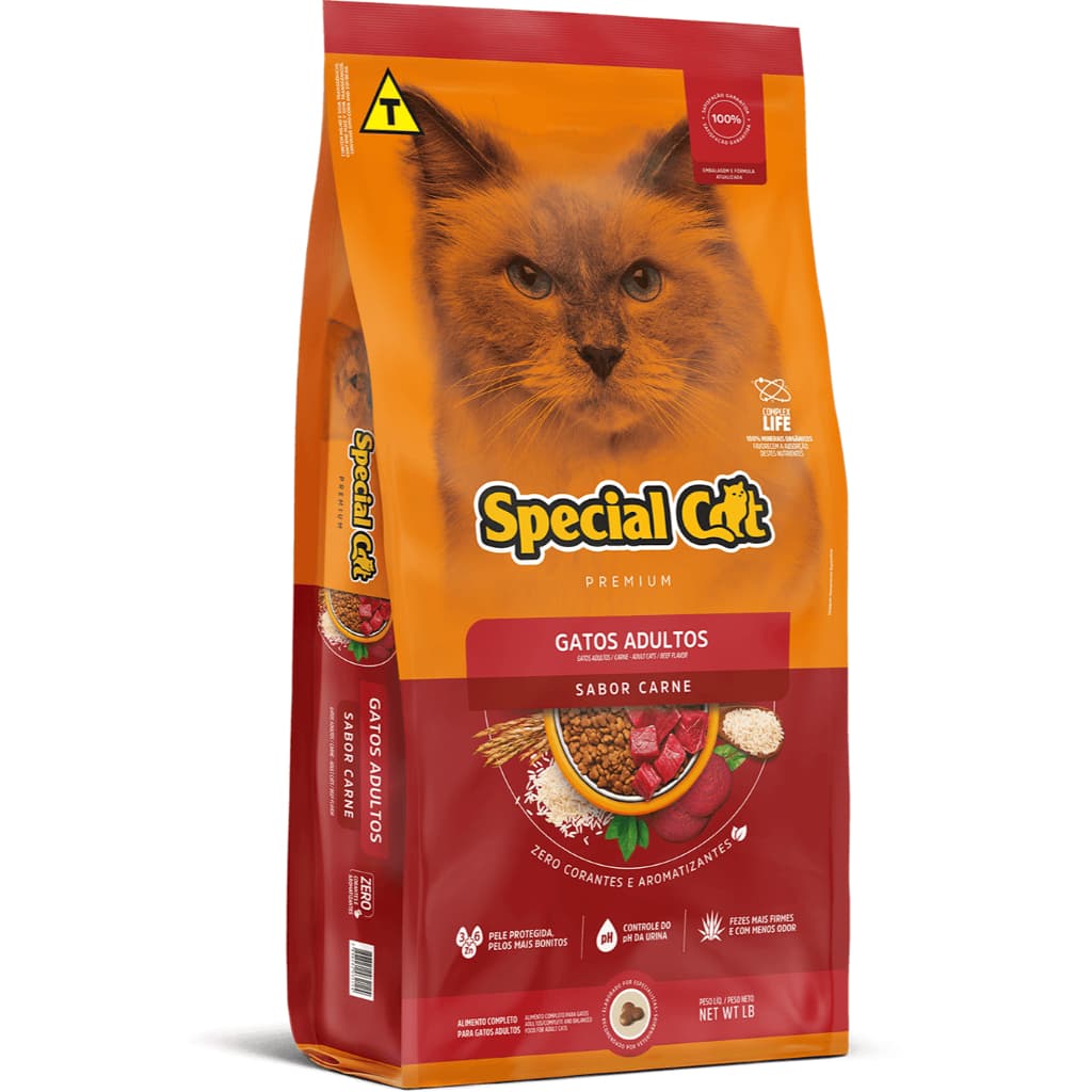 Ração Special Cat Premium Gatos Adultos sabor Carne 10.1Kg